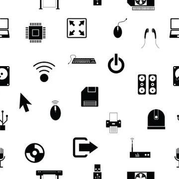 Computer seamless pattern background icon. Stock Illustration