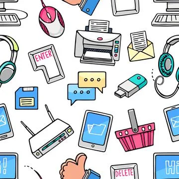 Computer seamless pattern Stock Illustration