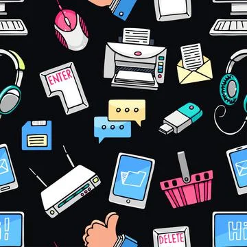 Computer seamless pattern Stock Illustration