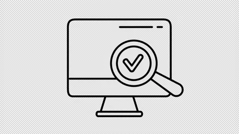 Computer Search line icon on the Alpha Channel Stock Footage 143092346