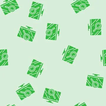 Computer search magnifying glass glyph seamless pattern Stock Illustration