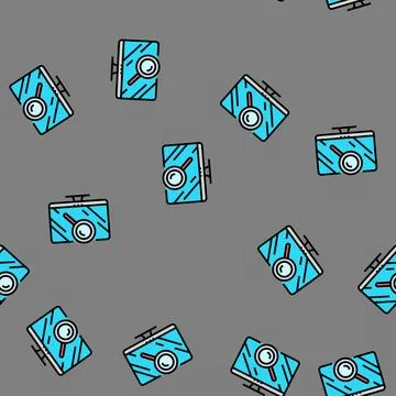 Computer search magnifying glass vector seamless pattern Illustrazione stock