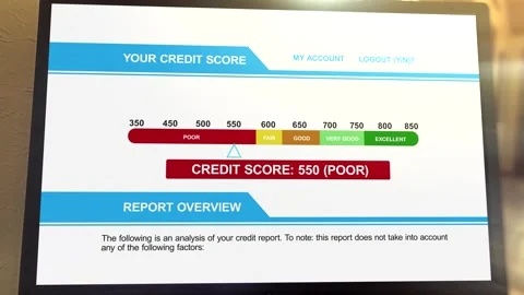 Computer Search Result for 550 Bad Credit Score - Debt Management Concept Stock Footage 333408661