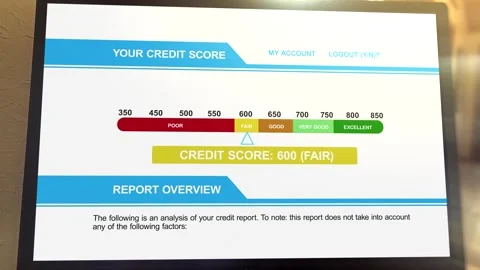 Computer Search Result for 600 Bad Credit Score - Debt Management Concept Stock Footage 333408674