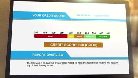 Computer Search Result for 650 Good Credit Score - Debt Management Concept Видео 333408675