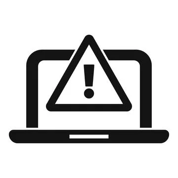 Computer security alert icon on laptop 스톡 일러스트
