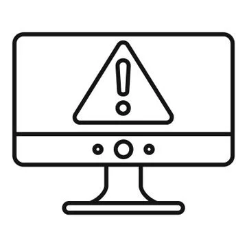 Computer security alert icon, outline style Stock Illustration