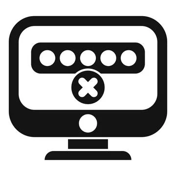 Computer security alert showing wrong password being entered Illustrazione stock