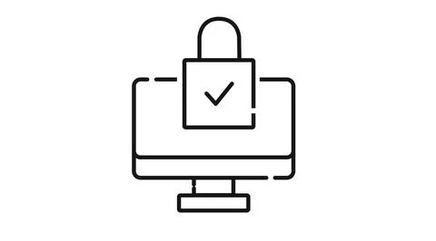 Computer security and data privacy icon Stockillustratie