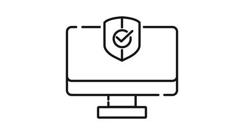 Computer security and data protection icon Stock Illustration