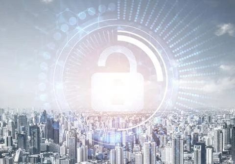 Computer security and information technology Computer security concept and... Stock-Fotos