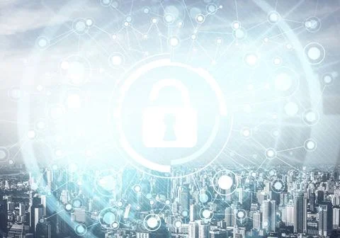 Computer security and information technology Computer security concept and... Stock-Fotos