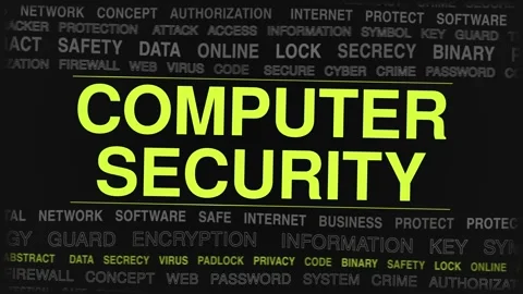 Computer security animated kinetic motion, text design animation, seamless loop Stock Footage 348023350