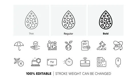 Computer security, Artificial colors and Umbrella line icons. For web app Stock Illustration