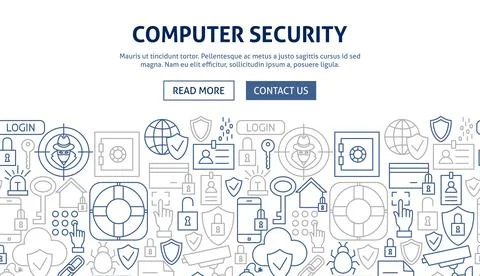 Computer Security Banner Design Stock Illustration