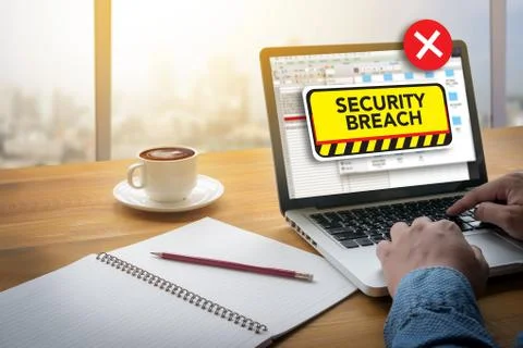 Computer Security Breach Cyber Attack Computer Crime Password Se Stockfoto's