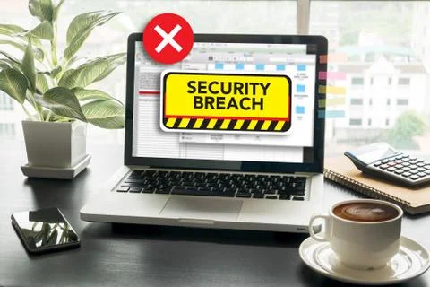 Computer Security Breach Cyber Attack Computer Crime Password Se Stockfoto's