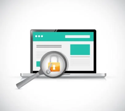 Computer security check concept illustration Illustrazione stock