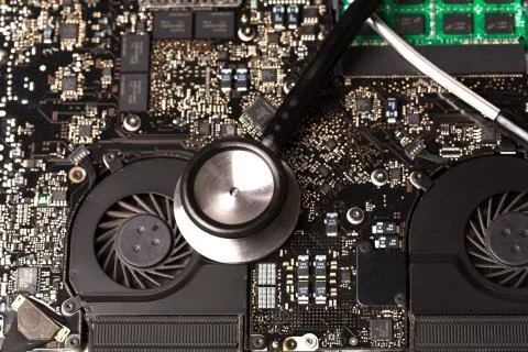 Computer security checkup Stock Photos