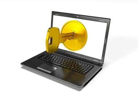 Computer security concept 3d render Stock Illustration