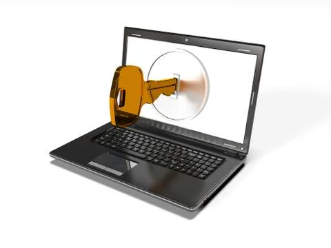 Computer security concept 3d render Stock Illustration