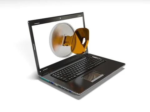 Computer security concept 3d render Stock Illustration