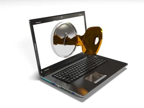 Computer security concept 3d render Stock Illustration