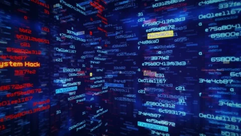 Computer security concept.  Attack detected and system hacked. Stock Footage 82672405