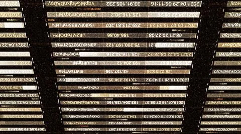 Computer security concept, changing code and password text in a vertical table Stock Illustration