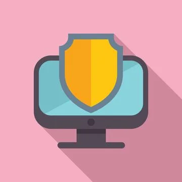 Computer security concept icon with shield Illustrazione stock