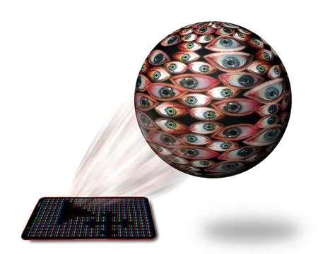 Computer security consept: your phone is watching for your life Foto stock