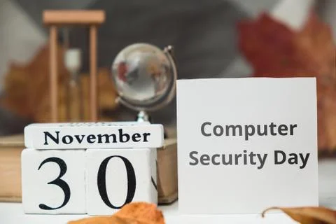 Computer Security Day of autumn month calendar November Stock Photos