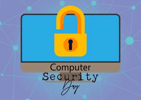 Computer Security Day. Decorative greeting card, Vector Illustration. Suitabl Stock Illustration