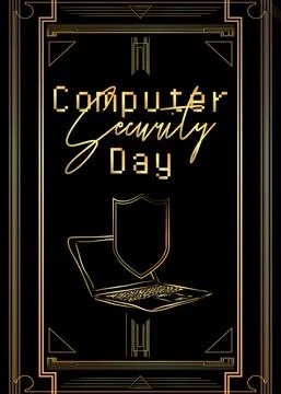 Computer Security Day. Decorative greeting card, Vector Illustration. Suitabl Stock Illustration
