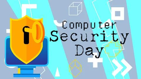 Computer Security Day. Decorative greeting card, Vector Illustration. Suitabl Stock Illustration