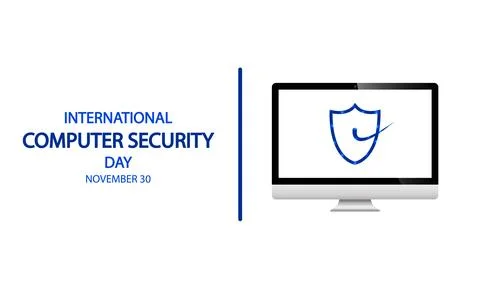 Computer Security Day International november 30 protection sign 스톡 일러스트
