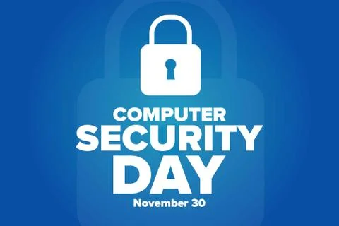Computer Security Day. November 30. Holiday concept. Template for background Stock Illustration