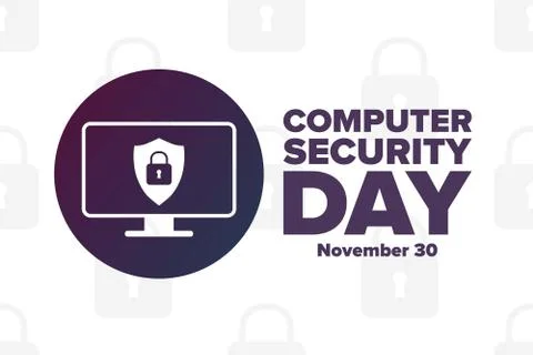 Computer Security Day. November 30. Holiday concept. Template for background Stock Illustration