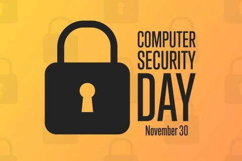 Computer Security Day. November 30. Holiday concept. Template for background Stock Illustration