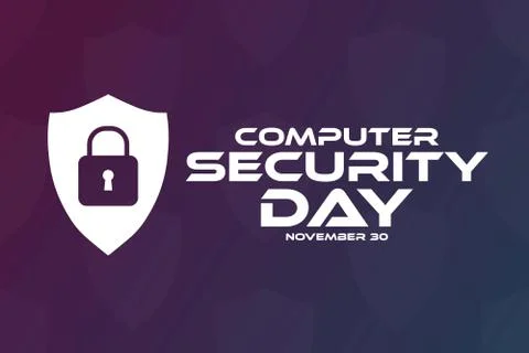 Computer Security Day. November 30. Holiday concept. Template for background Stock Illustration