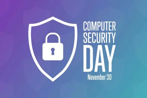 Computer Security Day. November 30. Holiday concept. Template for background Stock Illustration