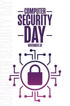 Computer Security Day. November 30. Holiday concept. Template for background Stock Illustration