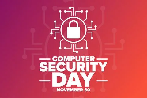 Computer Security Day. November 30. Holiday concept. Template for background Stock Illustration