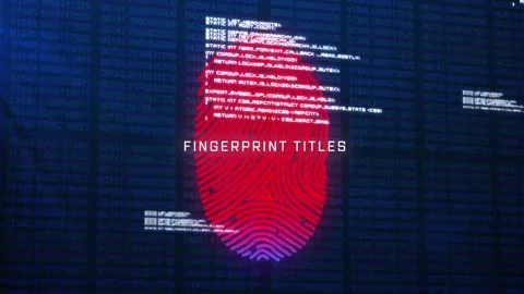 Computer Security Finger print Titles Stock After Effects