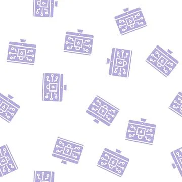 Computer security glyph seamless pattern Stockillustratie