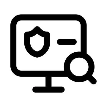 Computer security icon. Editable line icon. Professional and modern outline.. Illustrazione stock