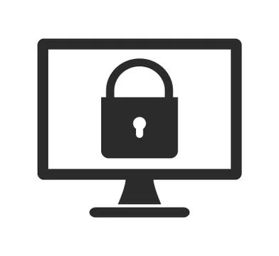 Computer Security Icon. Flat style vector EPS. 库存插图