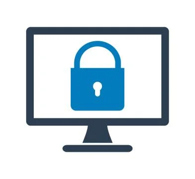 Computer Security Icon. Flat style vector EPS. Stock Illustration