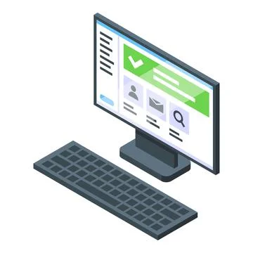 Computer security icon isometric vector. Data software Stock Illustration