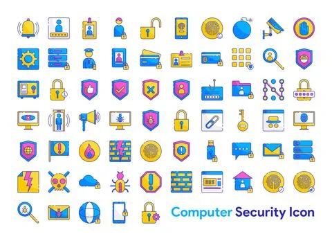 Computer Security Icon Set Ilustración de archivo